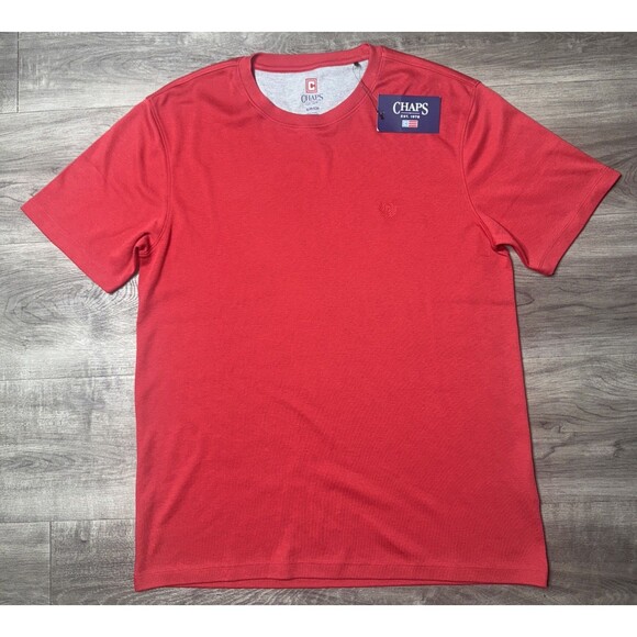 Men’s Chaps T Shirt Solid Red Size Small S NWT $36 MSRP Super Soft - Picture 1 of 5
